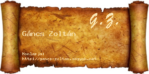 Gáncs Zoltán névjegykártya