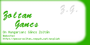 zoltan gancs business card